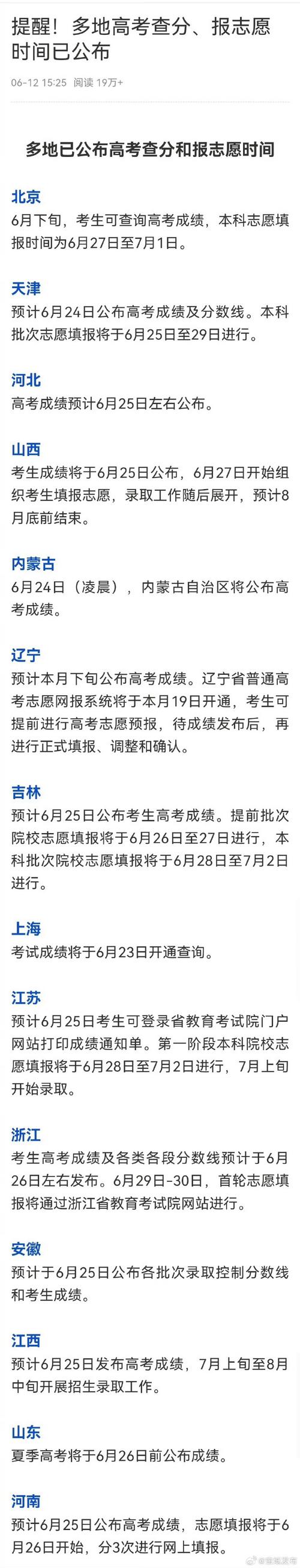 2025新澳门天天开奖记录和高考成绩陆续公布与高考成绩陆续公布！各地出分时间汇总